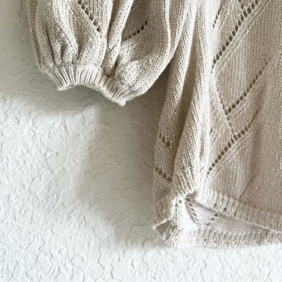 Boutique Intuitions Shimmery Neutral Textured Scoop-Neck Knit - Picture 4 of 10